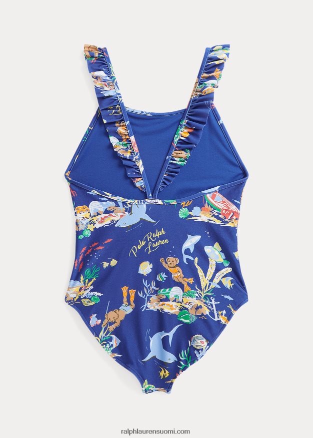 Ralph Lauren lapset poolo bear stretch yksiosainen uimapuku 0Z24ZR7110 liigat alla