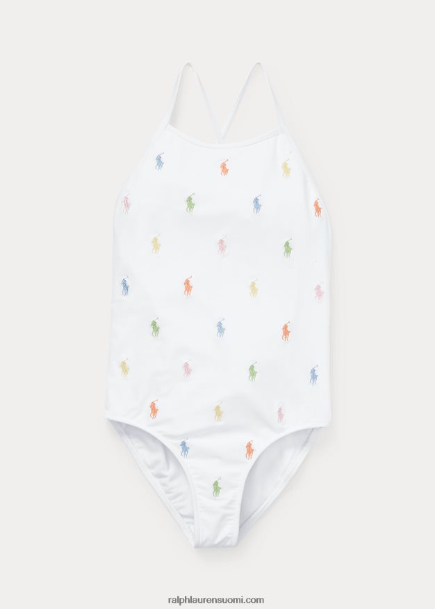 Ralph Lauren lapset pooloponi yksiosainen uimapuku 0Z24ZR7343 valkoinen