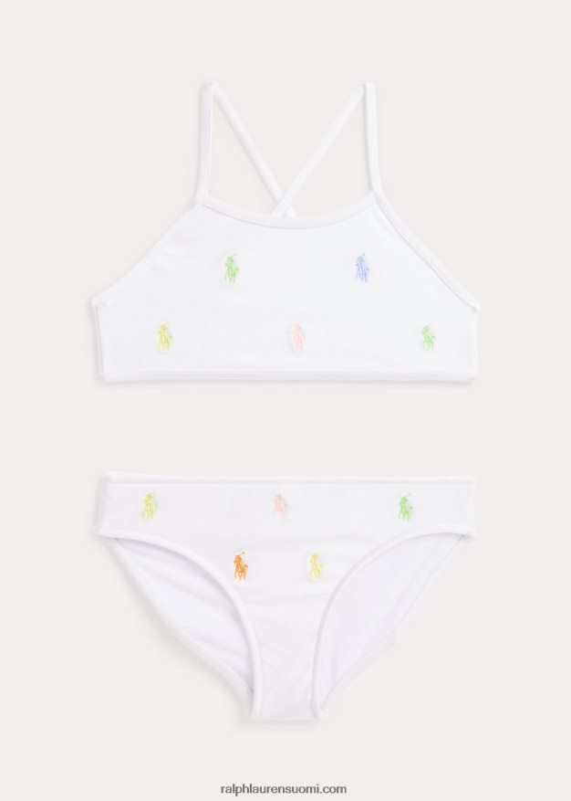 Ralph Lauren lapset pooloponin kaksiosainen uimapuku 0Z24ZR6867 valkoinen