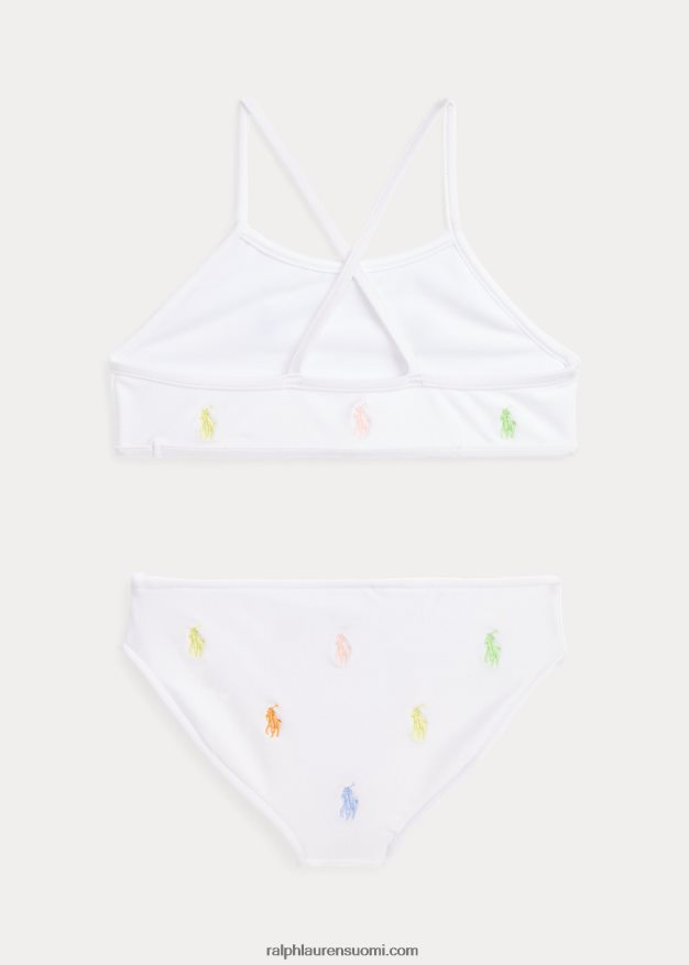 Ralph Lauren lapset pooloponin kaksiosainen uimapuku 0Z24ZR6867 valkoinen