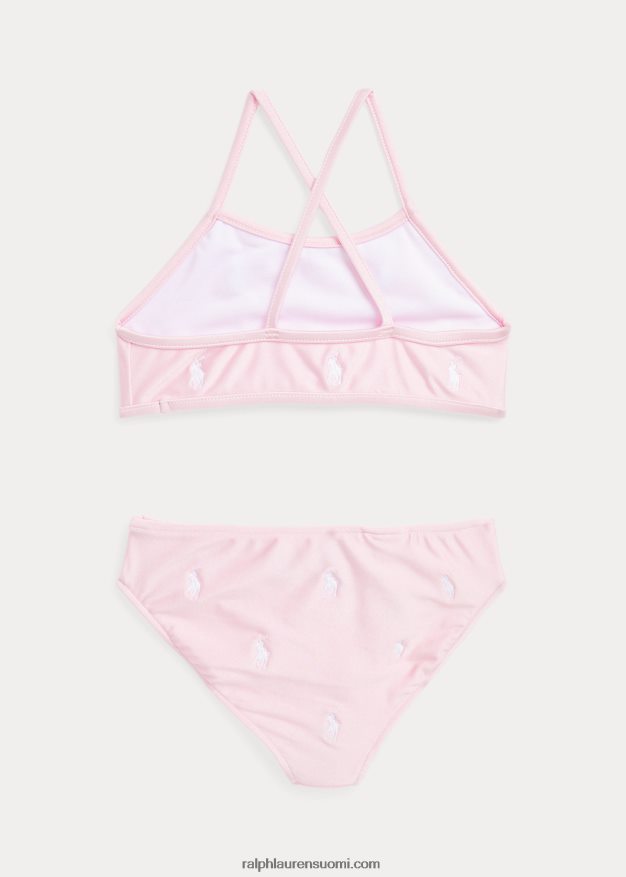 Ralph Lauren lapset pooloponin kaksiosainen uimapuku 0Z24ZR6868 ripaus vaaleanpunaista