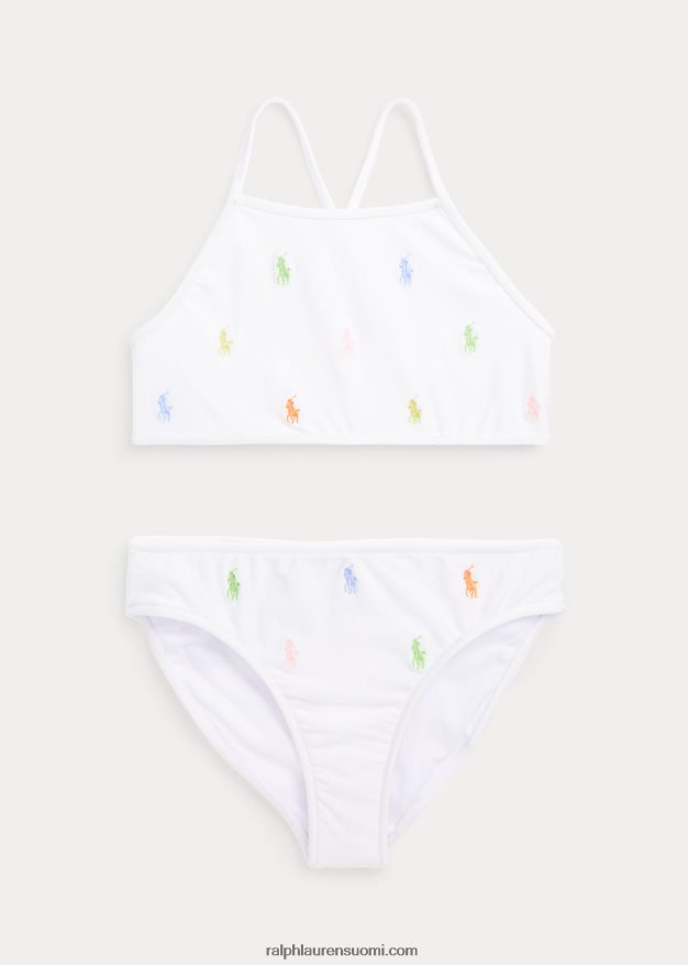 Ralph Lauren lapset pooloponin kaksiosainen uimapuku 0Z24ZR7329 valkoinen
