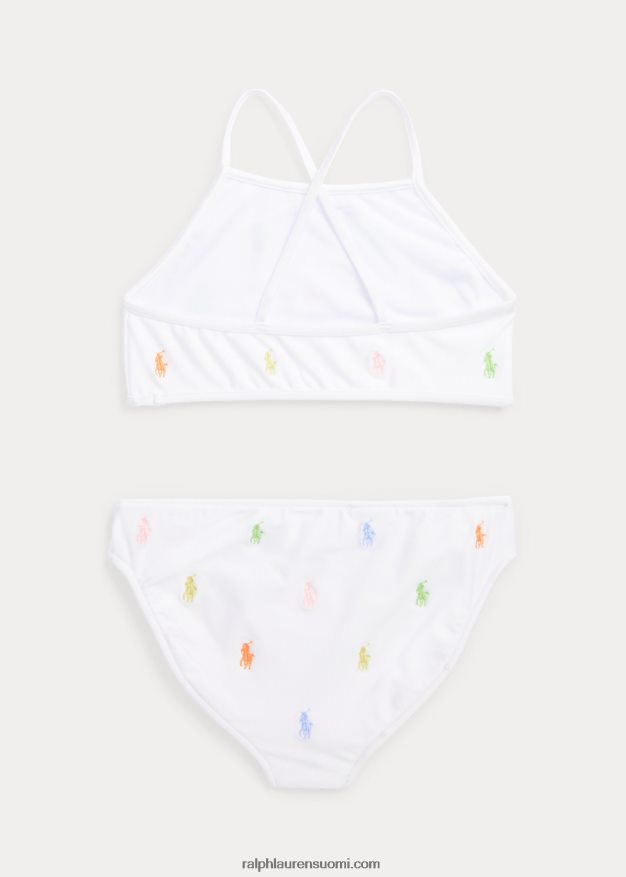 Ralph Lauren lapset pooloponin kaksiosainen uimapuku 0Z24ZR7329 valkoinen