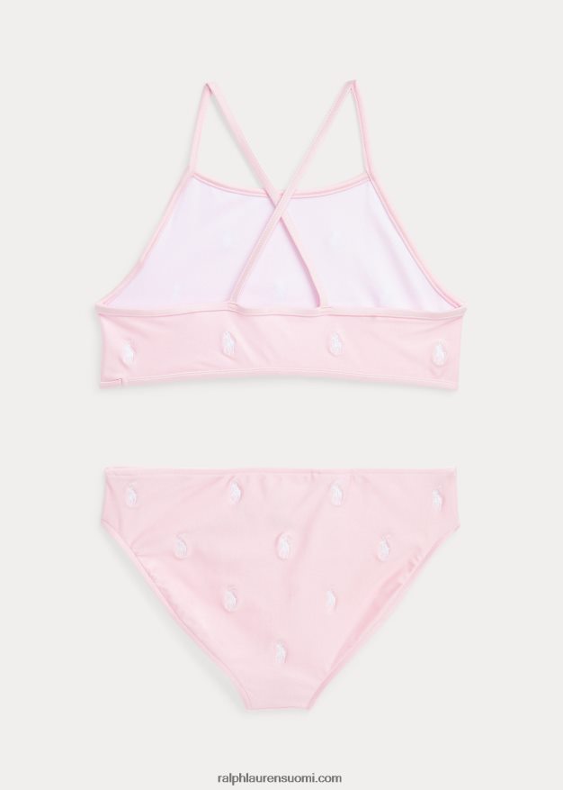 Ralph Lauren lapset pooloponin kaksiosainen uimapuku 0Z24ZR7330 ripaus vaaleanpunaista