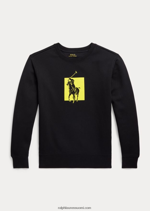 Ralph Lauren lapset iso ponilogoinen kaksoisneulepusero 0Z24ZR5973 musta