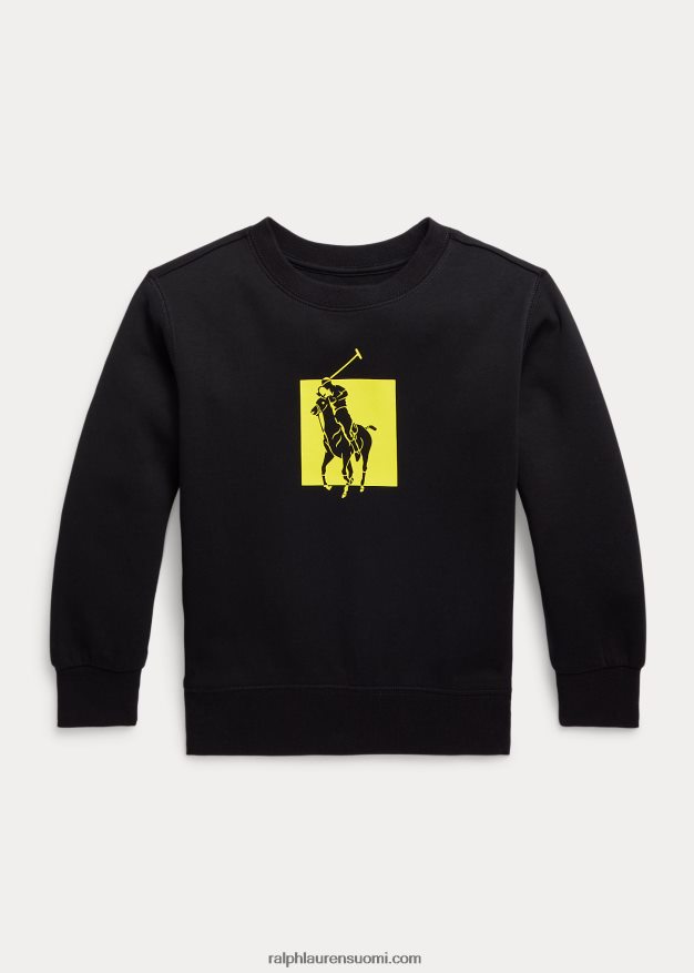Ralph Lauren lapset iso ponilogoinen kaksoisneulepusero 0Z24ZR9791 musta