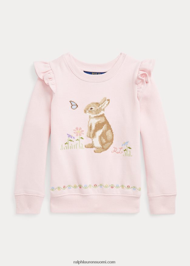 Ralph Lauren lapset kuun uudenvuoden pupu fleece paita 0Z24ZR6730 ripaus vaaleanpunaista