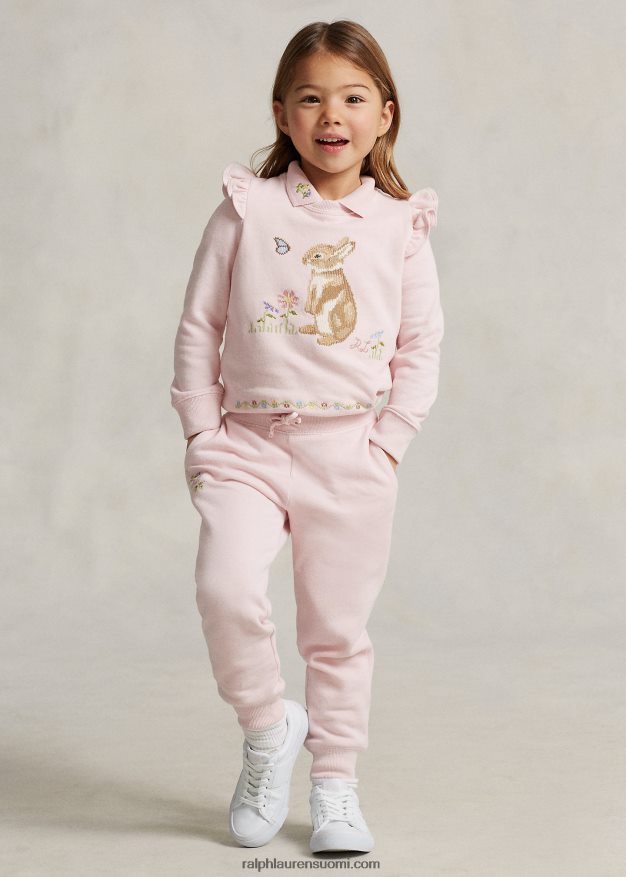 Ralph Lauren lapset kuun uudenvuoden pupu fleece paita 0Z24ZR6730 ripaus vaaleanpunaista