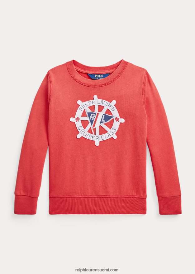 Ralph Lauren lapset purjehdusapplikoitu spa froteepaita 0Z24ZR9954 tyyrpuurin punainen