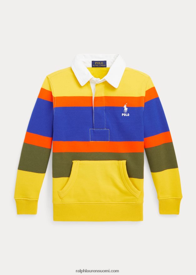 Ralph Lauren lapset raidallinen fleece rugbypaita 0Z24ZR9905 sitruunamurskaus multi