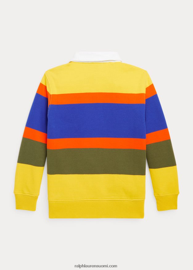 Ralph Lauren lapset raidallinen fleece rugbypaita 0Z24ZR9905 sitruunamurskaus multi