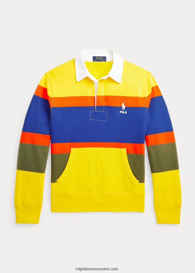 Ralph Lauren lapset raidallinen fleece rugbypaita 0Z24ZR9926 sitruunamurskaus multi