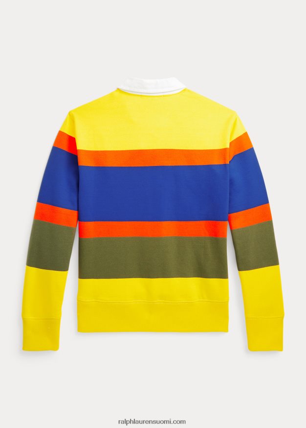 Ralph Lauren lapset raidallinen fleece rugbypaita 0Z24ZR9926 sitruunamurskaus multi