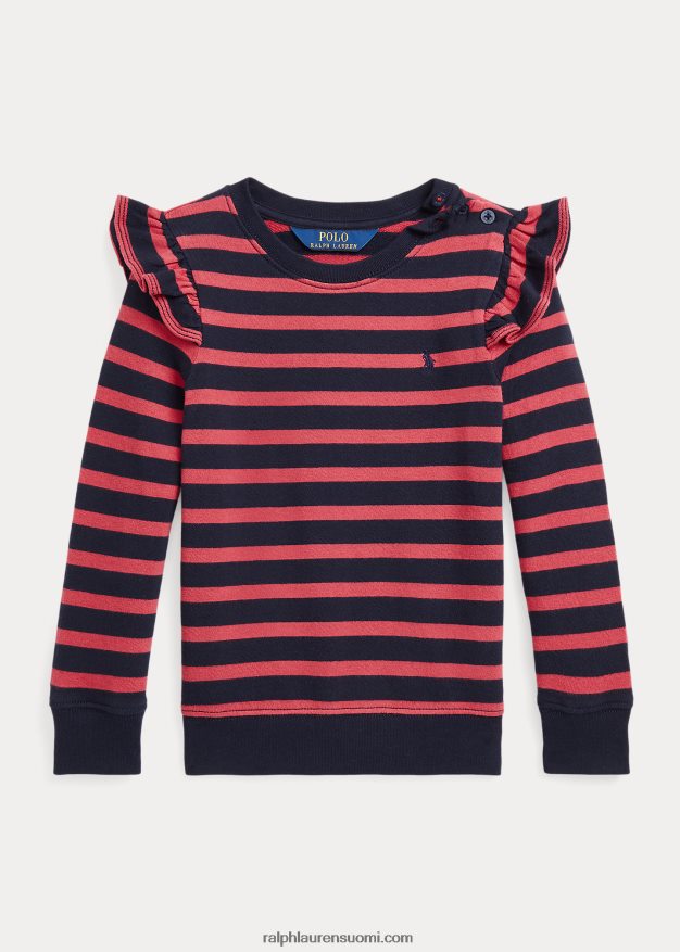 Ralph Lauren lapset raidallinen röyhelö spa froteepaita 0Z24ZR7426 chilipippuri multi