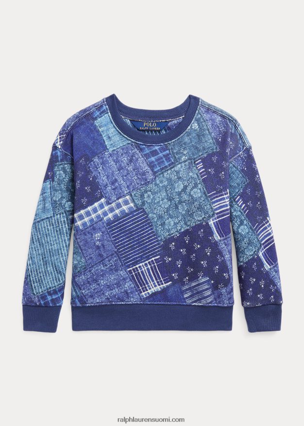 Ralph Lauren lapset tilkkukuvioinen ranskalainen froteepaita 0Z24ZR7466 indigo tilkkutäkki