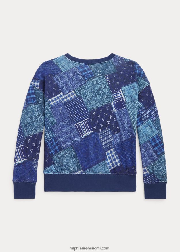 Ralph Lauren lapset tilkkukuvioinen ranskalainen froteepaita 0Z24ZR7613 indigo tilkkutäkki