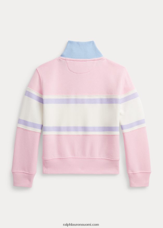 Ralph Lauren lapset logollinen frotee neljäsvetoketjullinen villapaita 0Z24ZR6825 karmelin pinkki