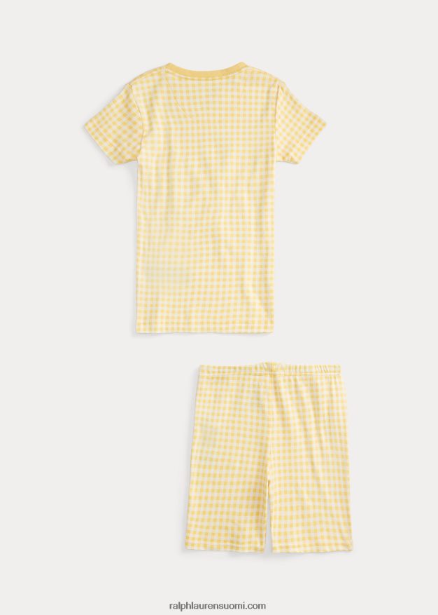 Ralph Lauren lapset gingham ribine jersey nukkumissetti 0Z24ZR7327 maissin keltainen