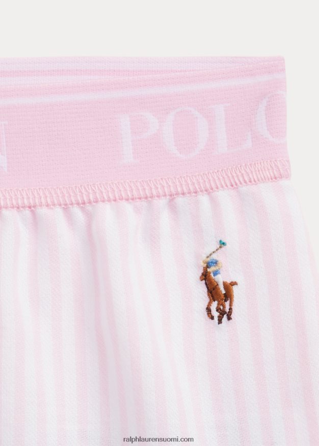 Ralph Lauren lapset jersey tee & twill lyhyt nukkumissetti 0Z24ZR7313 valkoinen/karmelinpunainen