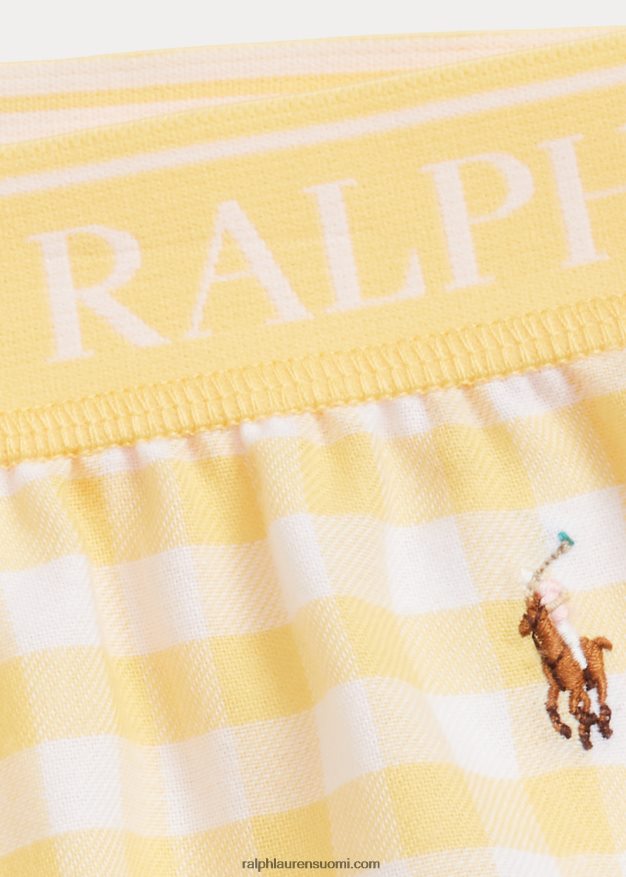 Ralph Lauren lapset jersey tee & twill lyhyt nukkumissetti 0Z24ZR7321 maissinkeltainen pesu