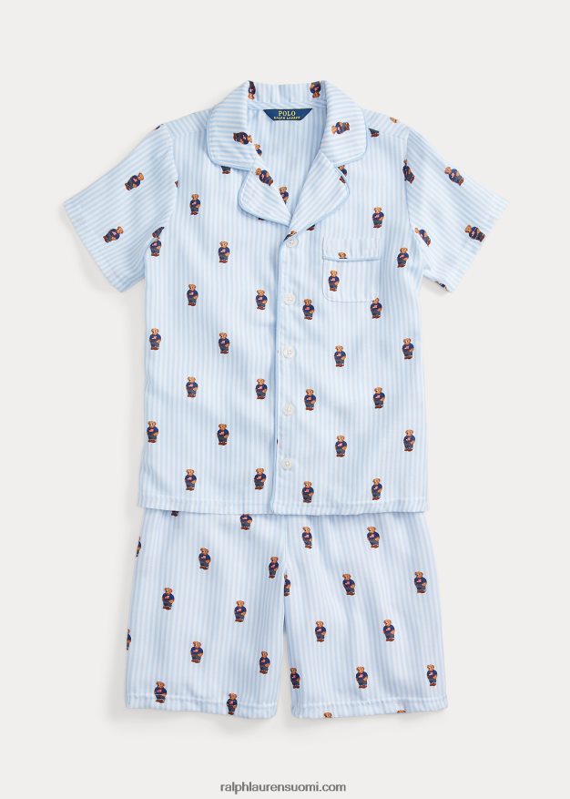 Ralph Lauren lapset poolo bear twill nukkumissetti 0Z24ZR6391 valkoinen/toimistonsininen