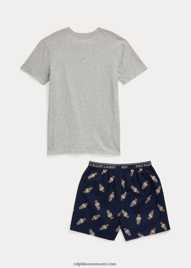 Ralph Lauren lapset poolokarhu t-paita & boxer-nukkusetti 0Z24ZR6398 risteilylaivasto/kanerva