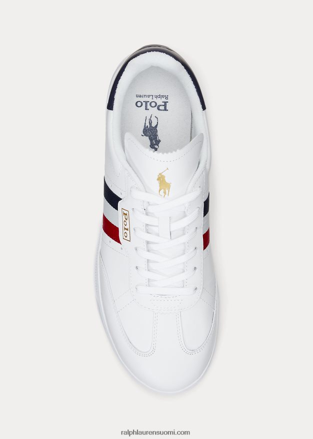 Ralph Lauren miehet Heritage Aera mokka- ja nahkalenkkari 0Z24ZR1976 valkoinen/punainen/sininen