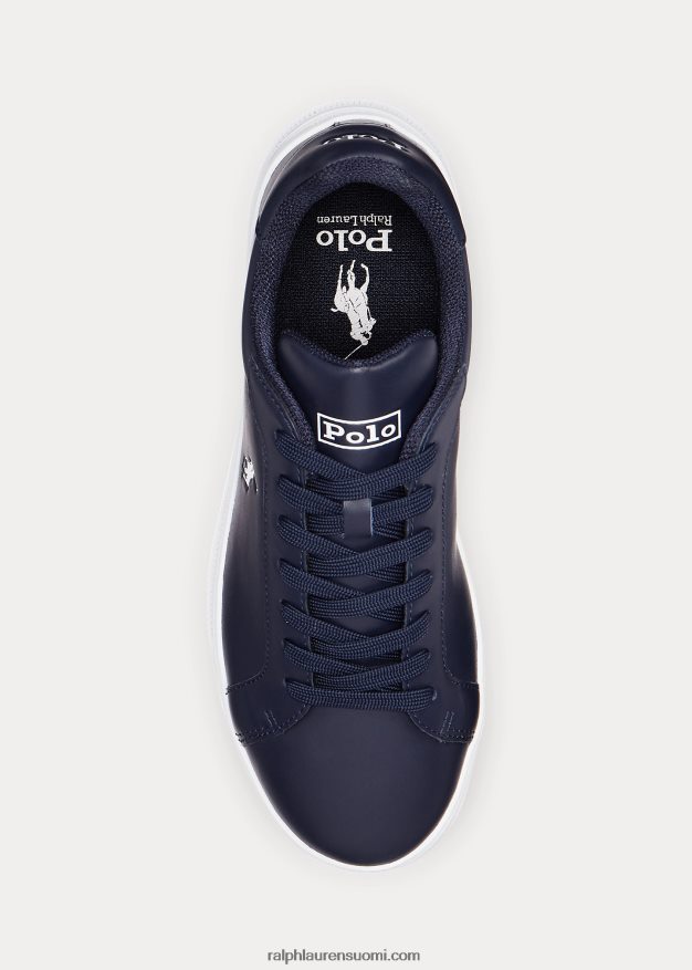 Ralph Lauren miehet Heritage Court ii nahkaiset tennarit 0Z24ZR1975 laivasto/valkoinen