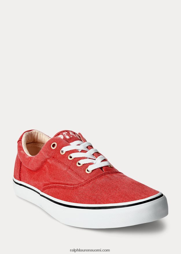 Ralph Lauren miehet Keaton canvas -lenkkarit 0Z24ZR2030 auringonnousun punainen