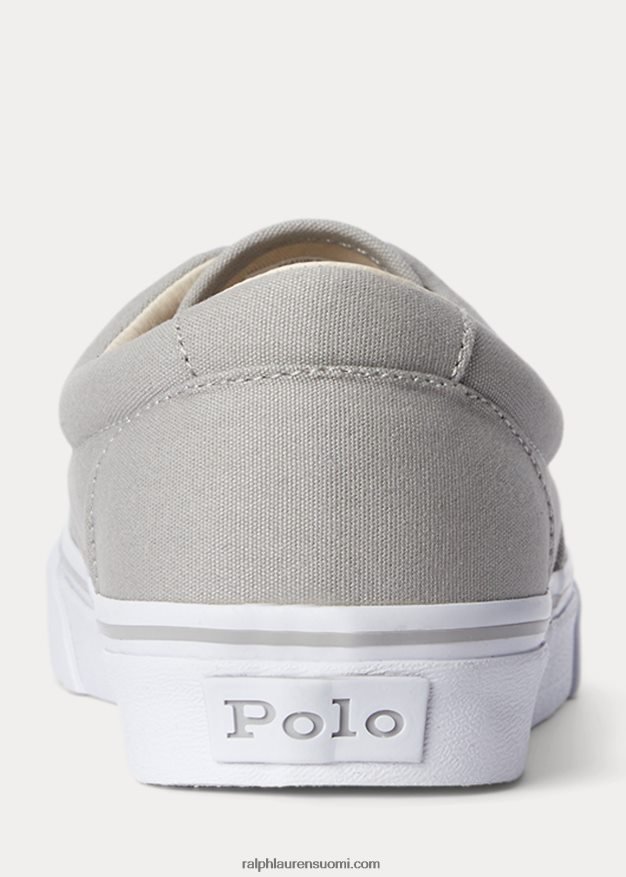 Ralph Lauren miehet Keaton canvas -lenkkarit 0Z24ZR2202 pehmeä harmaa/valkoinen