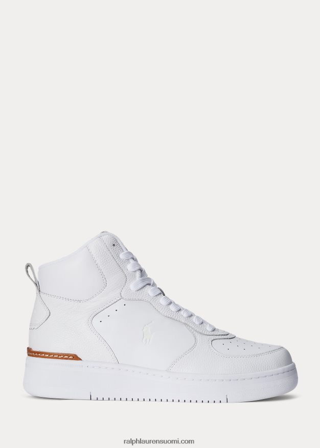 Ralph Lauren miehet Masters mid-nahkaiset lenkkarit 0Z24ZR2006 valkoinen