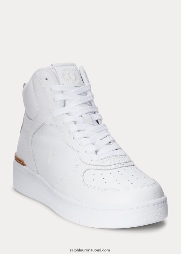 Ralph Lauren miehet Masters mid-nahkaiset lenkkarit 0Z24ZR2006 valkoinen