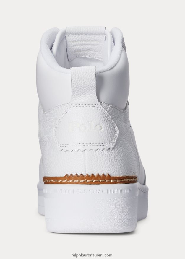 Ralph Lauren miehet Masters mid-nahkaiset lenkkarit 0Z24ZR2006 valkoinen