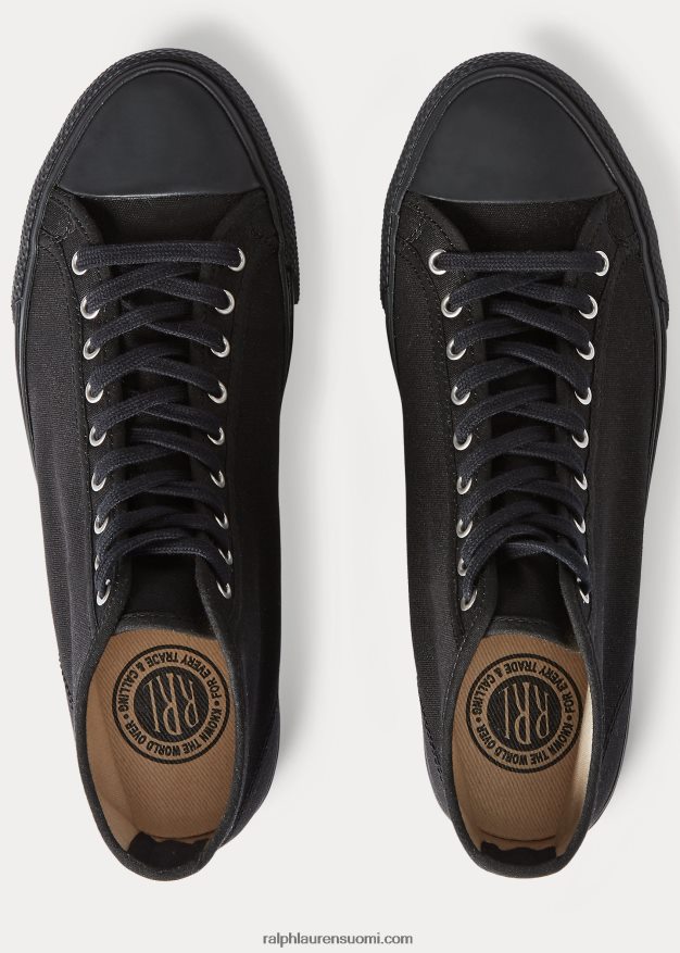 Ralph Lauren miehet Mayport canvas -lenkkarit 0Z24ZR1958 musta