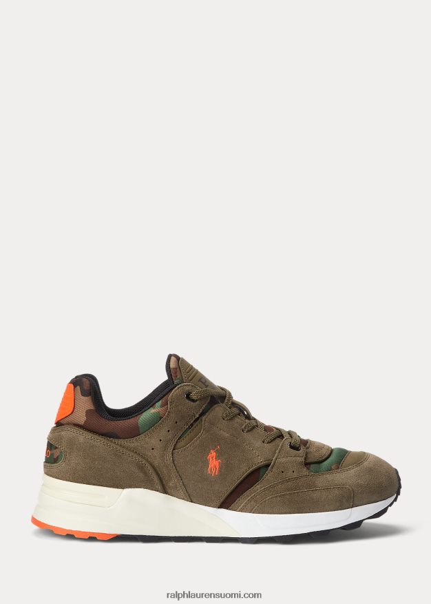 Ralph Lauren miehet Trackster 200 mokkanahka & twill lenkkari 0Z24ZR2190 katos oliivi