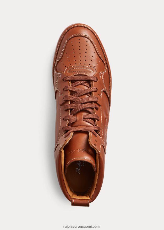 Ralph Lauren miehet jaemyn vasikanahkaiset korkeat lenkkarit 0Z24ZR1946 rl ruskea