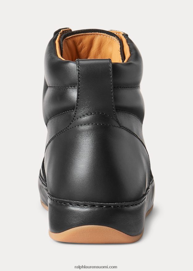 Ralph Lauren miehet jaemyn vasikanahkaiset korkeat lenkkarit 0Z24ZR2143 musta