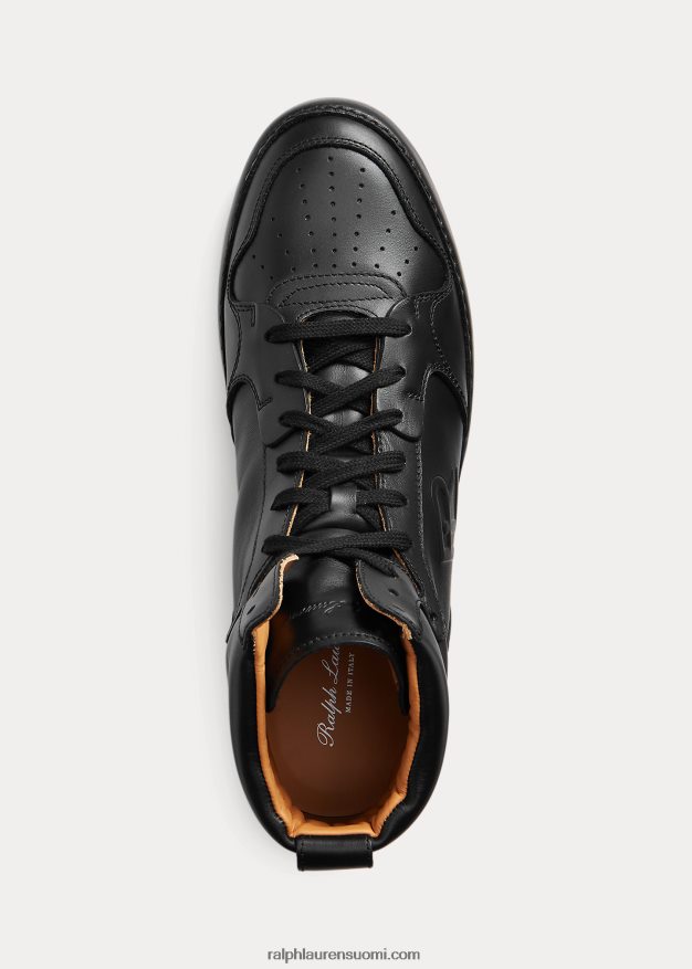 Ralph Lauren miehet jaemyn vasikanahkaiset korkeat lenkkarit 0Z24ZR2143 musta