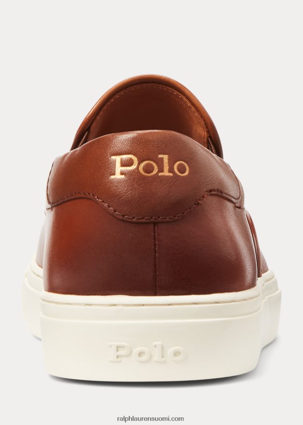 Ralph Lauren miehet jermain nahkaiset lenkkarit 0Z24ZR2016 rusketus