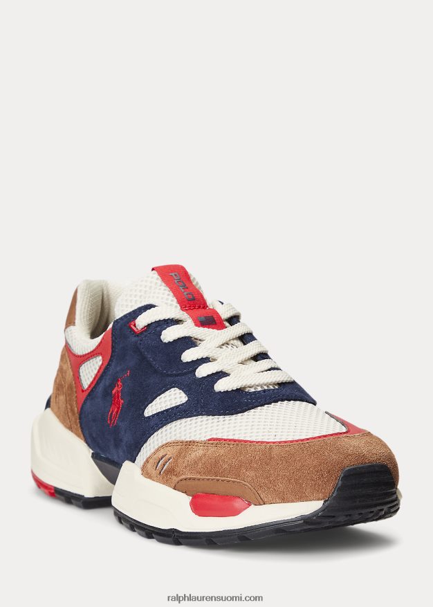 Ralph Lauren miehet jogger mokkanahka ja verkkolenkki 0Z24ZR1970 hunter laivasto/tiikki