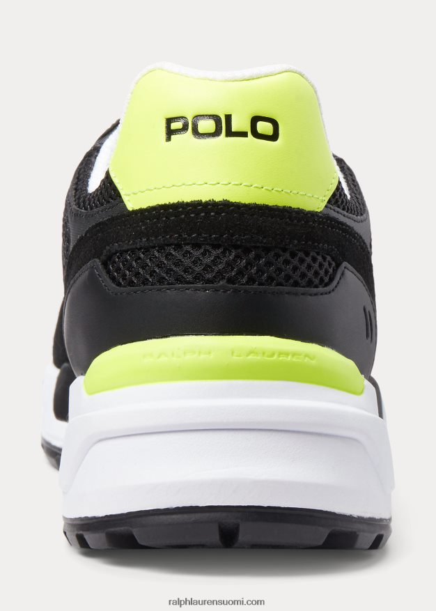 Ralph Lauren miehet jogger mokkanahka ja verkkolenkki 0Z24ZR1971 musta/turvakeltainen