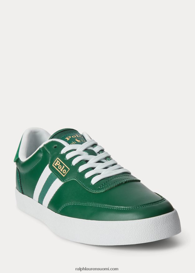 Ralph Lauren miehet kenttänahkainen matalavarsilenkkari 0Z24ZR1981 metsä vihreä/valkoinen