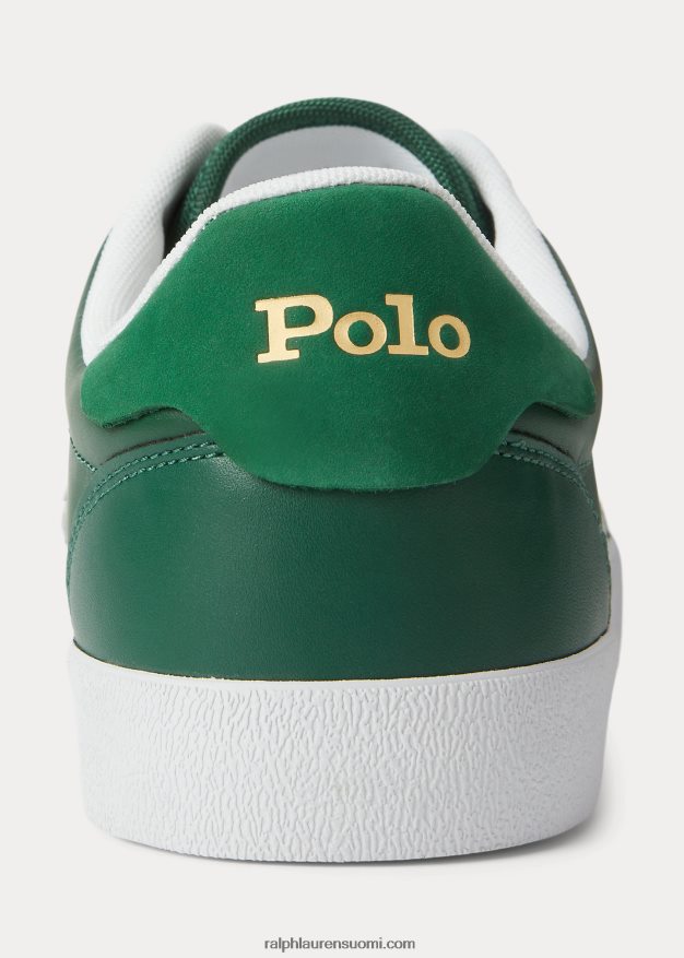Ralph Lauren miehet kenttänahkainen matalavarsilenkkari 0Z24ZR1981 metsä vihreä/valkoinen