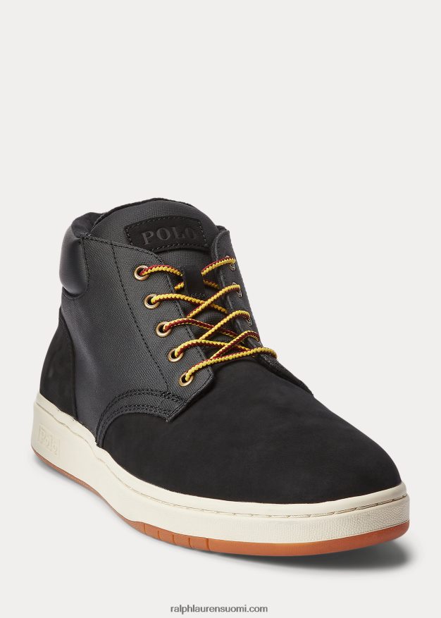 Ralph Lauren miehet nubuck & canvas lenkkarit 0Z24ZR2205 musta
