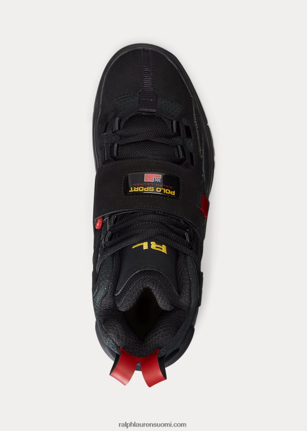 Ralph Lauren miehet ps100 korkeat tennarit 0Z24ZR1933 musta/punainen/kanariankeltainen