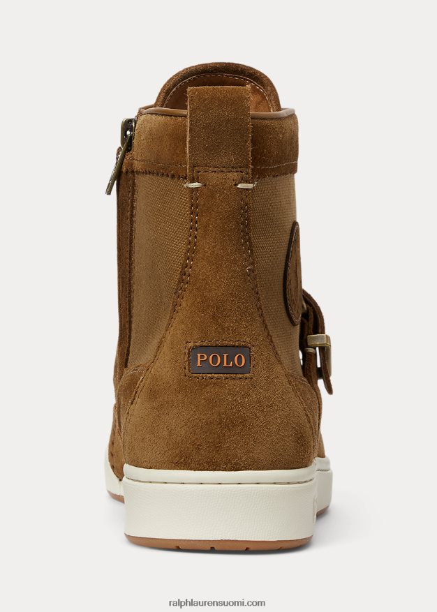 Ralph Lauren miehet ranger nubuck & canvas lenkkarit 0Z24ZR2199 rusketus