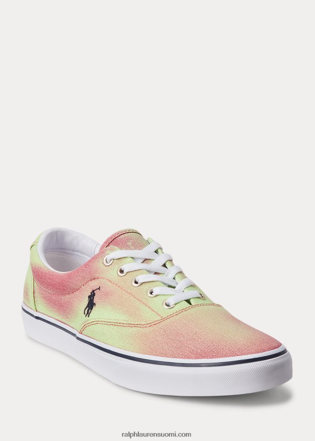 Ralph Lauren miehet väriä vaihtavat keaton-kanvaslenkkarit 0Z24ZR2027 marja/neonvihreä