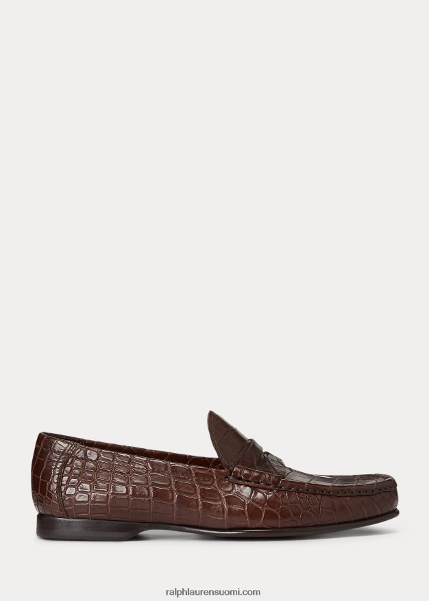 Ralph Lauren miehet chalmers crocotile loafer 0Z24ZR2162 tumman ruskea