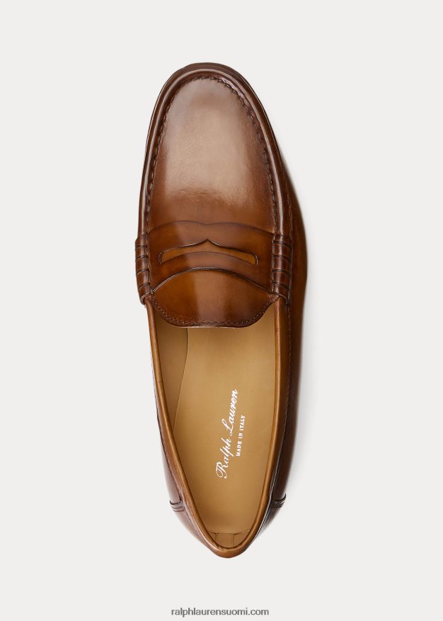Ralph Lauren miehet chalmers vasikanahkainen penny loafer 0Z24ZR2158 rusketus