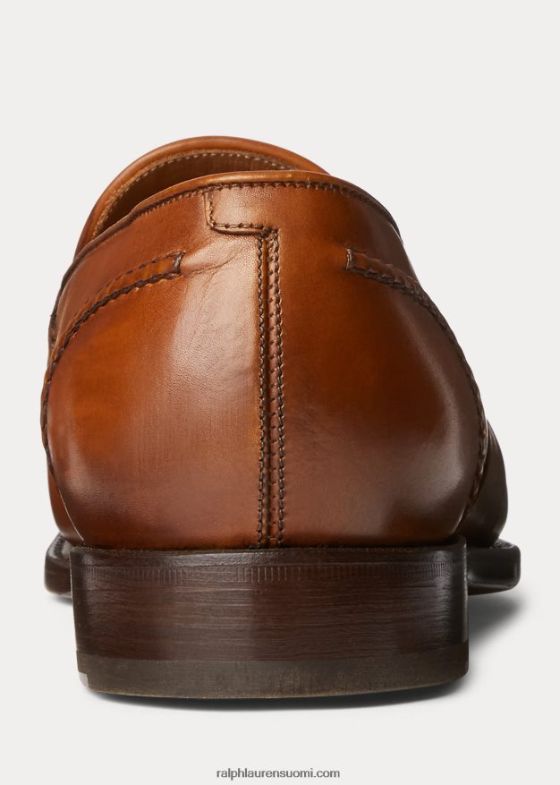 Ralph Lauren miehet meegan vasikkanahkainen penniloafer 0Z24ZR2157 rusketus